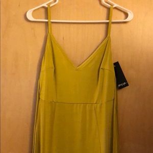 Yellow maxi dress with off the shoulder ties